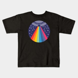 Alien Abduction Rainbow Kids T-Shirt